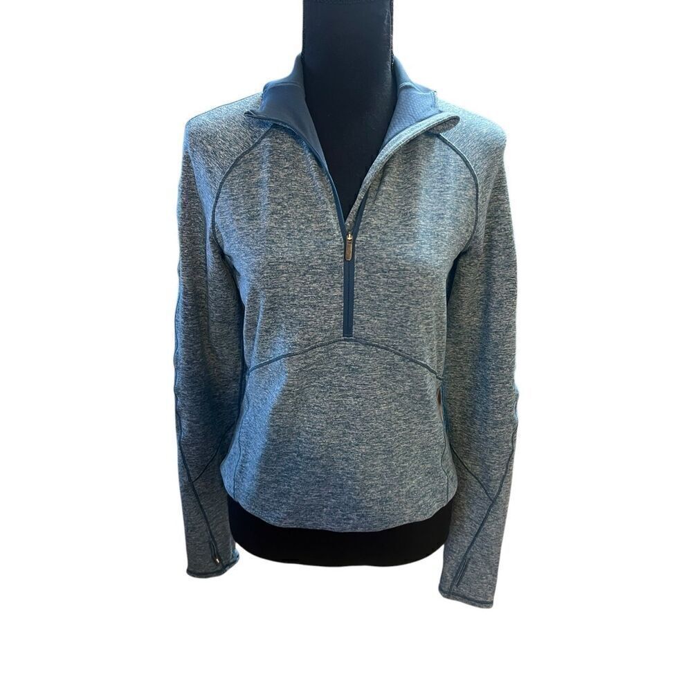 Lululemon always alert 1/4 zip long sleeve heathered patrol blue top 6